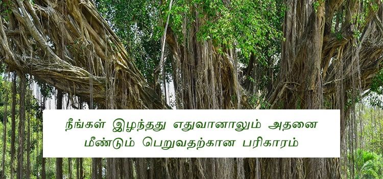 நீங்கள் இழந்தது எதுவானாலும் அதனை மீண்டும் பெறுவதற்கான பரிகாரம் நீங்கள் இழந்தது எதுவானாலும் அதனை மீண்டும் பெறுவதற்கான பரிகாரம்