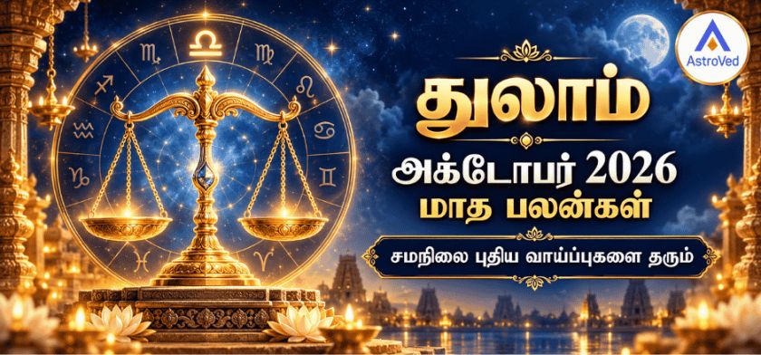 துலா ராசி அக்டோபர் மாத பலன் 2026 – காதல், வேலை, தொழில், நிதி, ஆரோக்கியம் துலா ராசி அக்டோபர் மாத பலன் 2026 – காதல், வேலை, தொழில், நிதி, ஆரோக்கியம்
