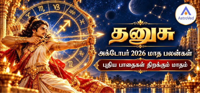 தனுசு ராசி அக்டோபர் மாத பலன் 2026 – காதல், வேலை, தொழில், நிதி, ஆரோக்கியம் தனுசு ராசி அக்டோபர் மாத பலன் 2026 – காதல், வேலை, தொழில், நிதி, ஆரோக்கியம்