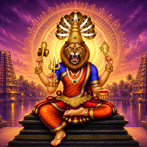 Goddess Pratyangira — Lion-Headed Supreme Protectress